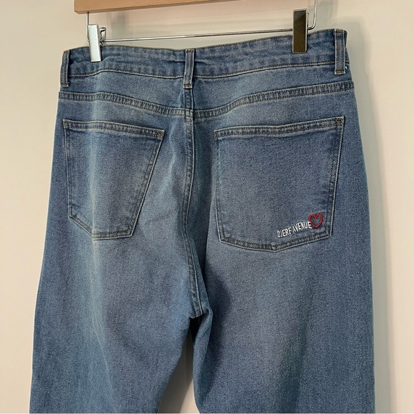 Djerf Avenue 31x35 Straight Jeans Mid Blue Tall 0154 women’s loose high rise - Picture 7 of 11